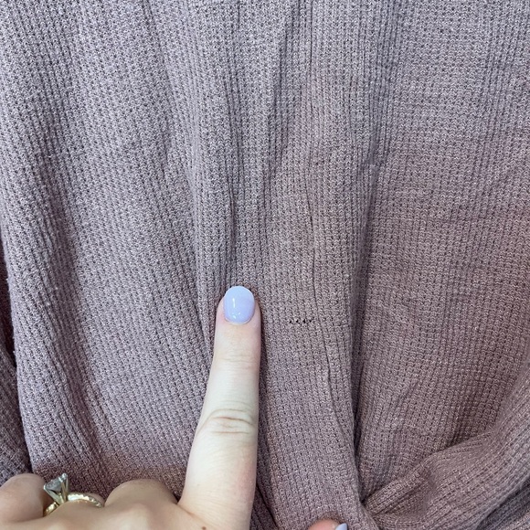 Lavender Field Mauve Knotted Wrap Long Sleeve Shirt - Picture 5 of 5